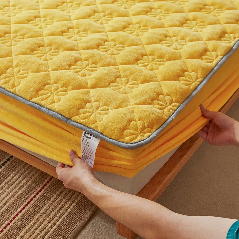 Missdeer Milk Velvet Mattress Cover Airpermeable Bed Sheet Non Slip Fitted Sheet Antipull