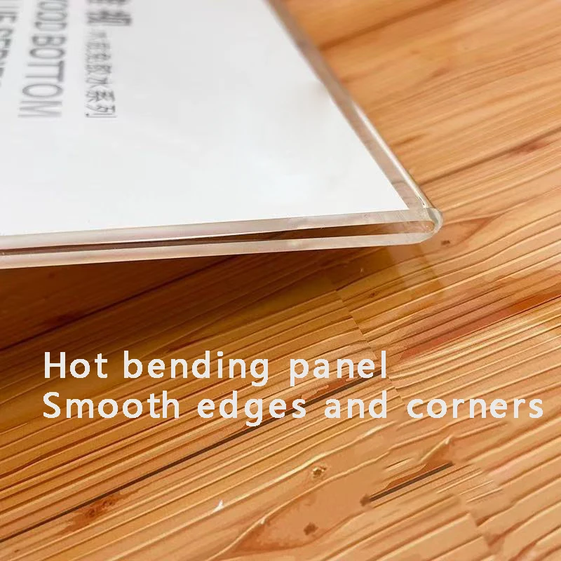 A6 A5 A4 Wooden L-shaped T-shaped Sturdy Table Card Double sided Label Display Card Stand Table Paper Stand Display table card stand
