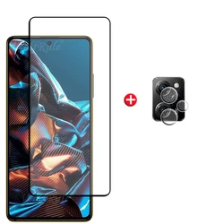 Premium Tempered Glass Screen Protector - Full Cover, 9H Hardness - Poco X4 GT (1 Glass and 1 Len)
