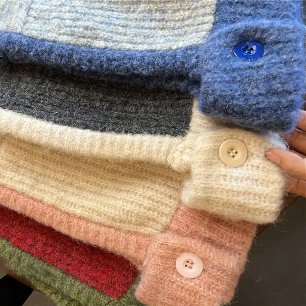 Women Knitted Hat Balaclava Winter Thicken Warm  Anti-Pilling Beanie Ladies Windproof Earflaps Scarf Hat Adult Casual Plush Caps 5