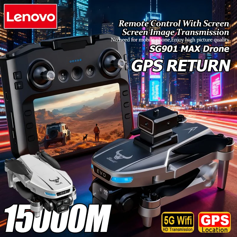 Télécommande grand écran du drone GPS SG901 MAX 8K HD avec retour vidéo en direct