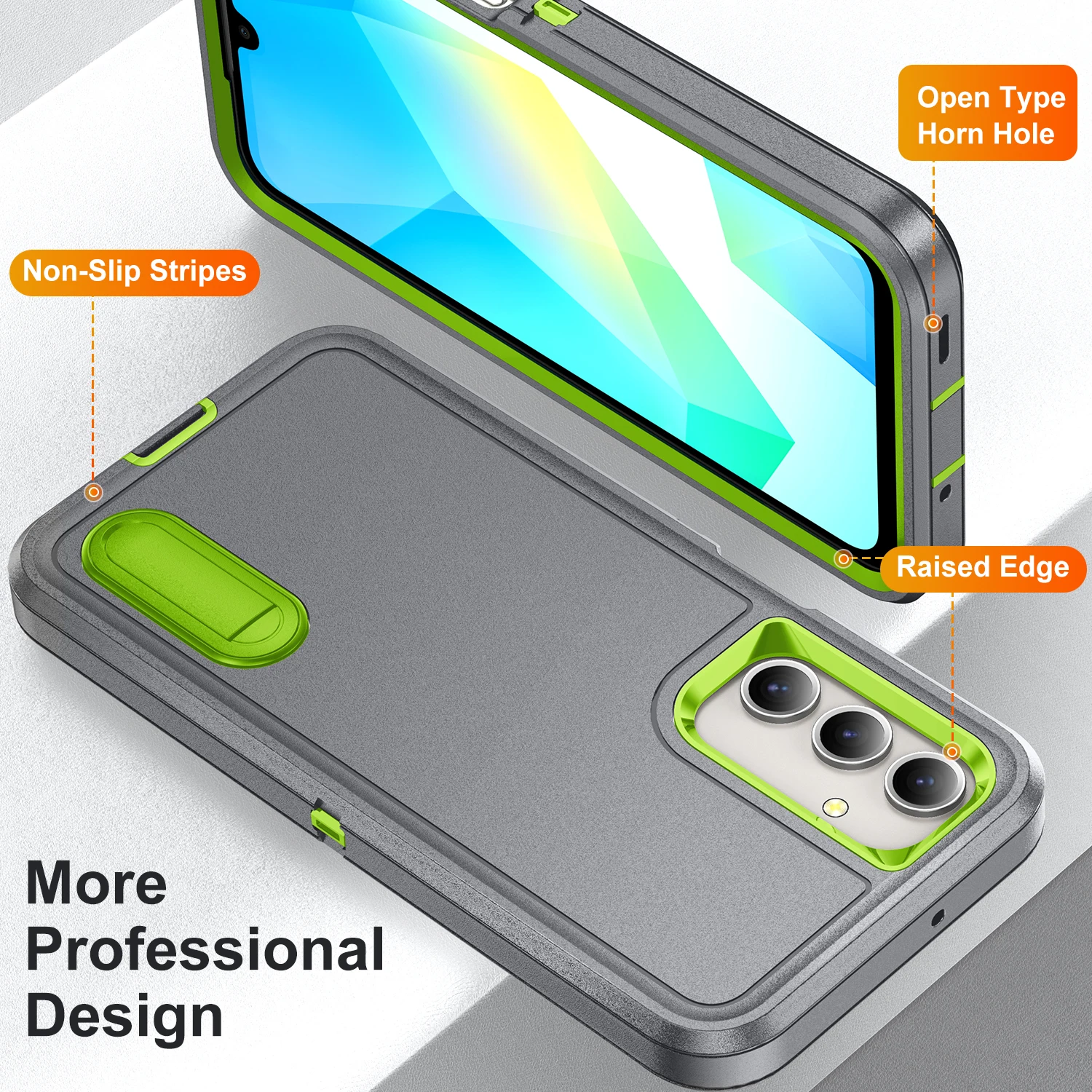 Rugged Military Hard Case with Kickstand - Premium Protection Back Cover