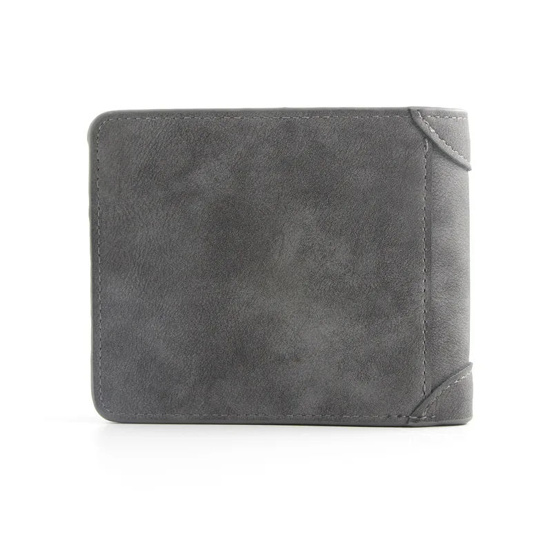 2023 Luxury Wallet New Men's Wallet Short Frosted Leather Wallet Retro Two Fold Vertical Wallet Youth Korean Multi-Card Wallet 5