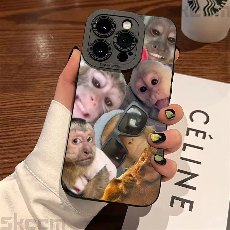 Quirky Monkey Pattern Matte Shockproof Phone Case