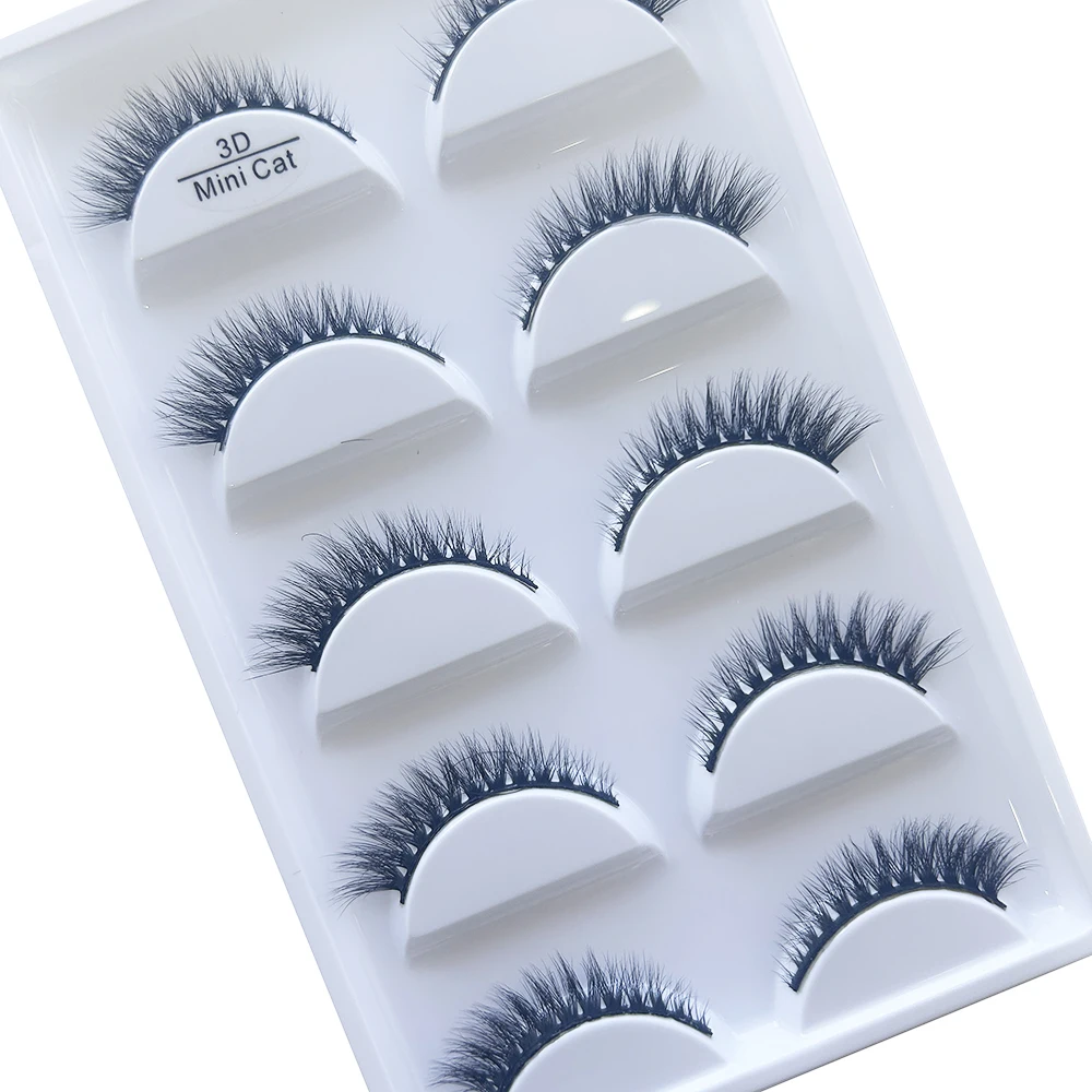 5 Pairs Transparent 3D Mink Eyelashes Natural Clear False Eye Lashes Soft Invisible Eyelash Wispy Makeup Faux Cils H13 X08 6