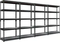 5 Tier Laminated White Metal Shelving Unit Adjustable Garage Storage Utility Rack Heavy Duty Shelves Organization Multipurpose 2