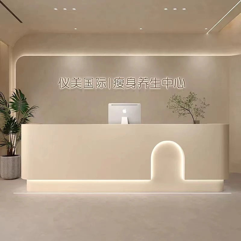 Executive Shop Reception Desks Beauty Mobile Liquid Simplicity Modern Counter Beauty Office Modern Commercial Office Furniture