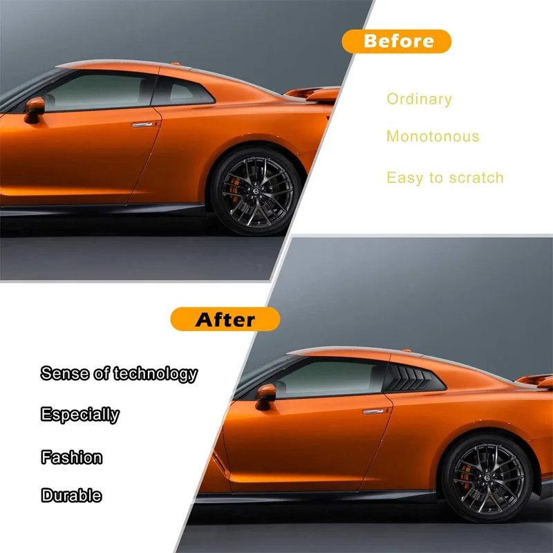Matte Black Rear Side Window Louvers Sun Shade Cover in GT Lambo 