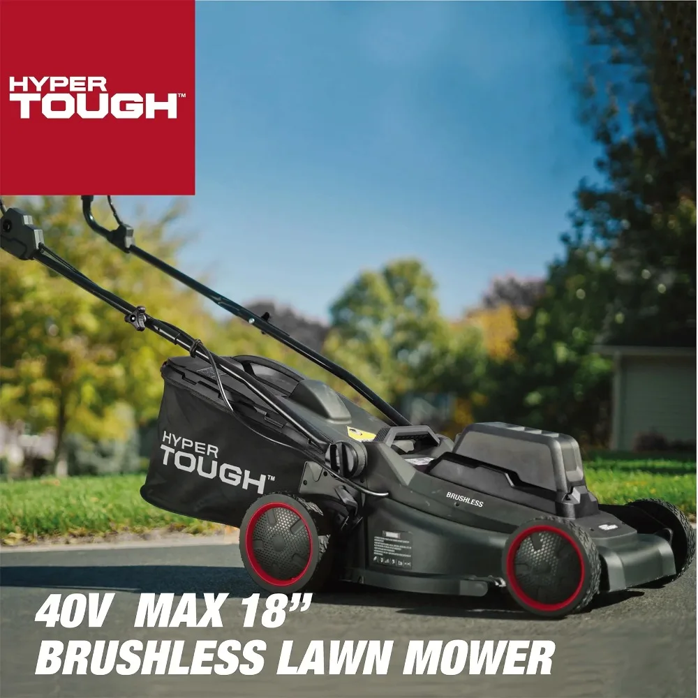 40V 18-inch Brushless Push Mower Kit with fast charger lawn mower