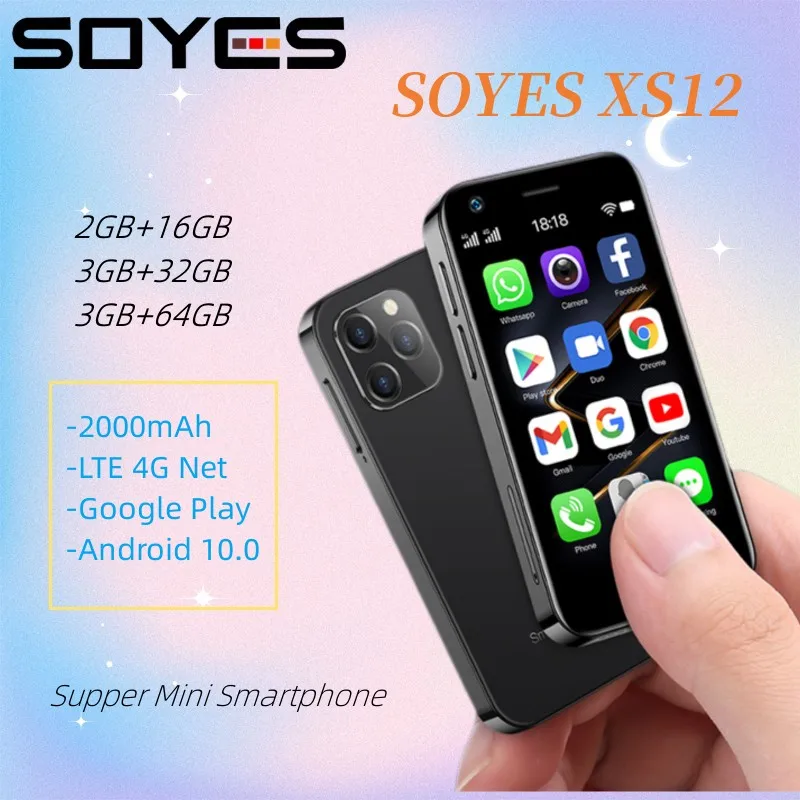 SOYES XS12 סעודת מיני Smartphone אנדרואיד 10.0 4G רשת חמוד כרטיס טלפון נייד Whatsapp Google Tiktok WIFI