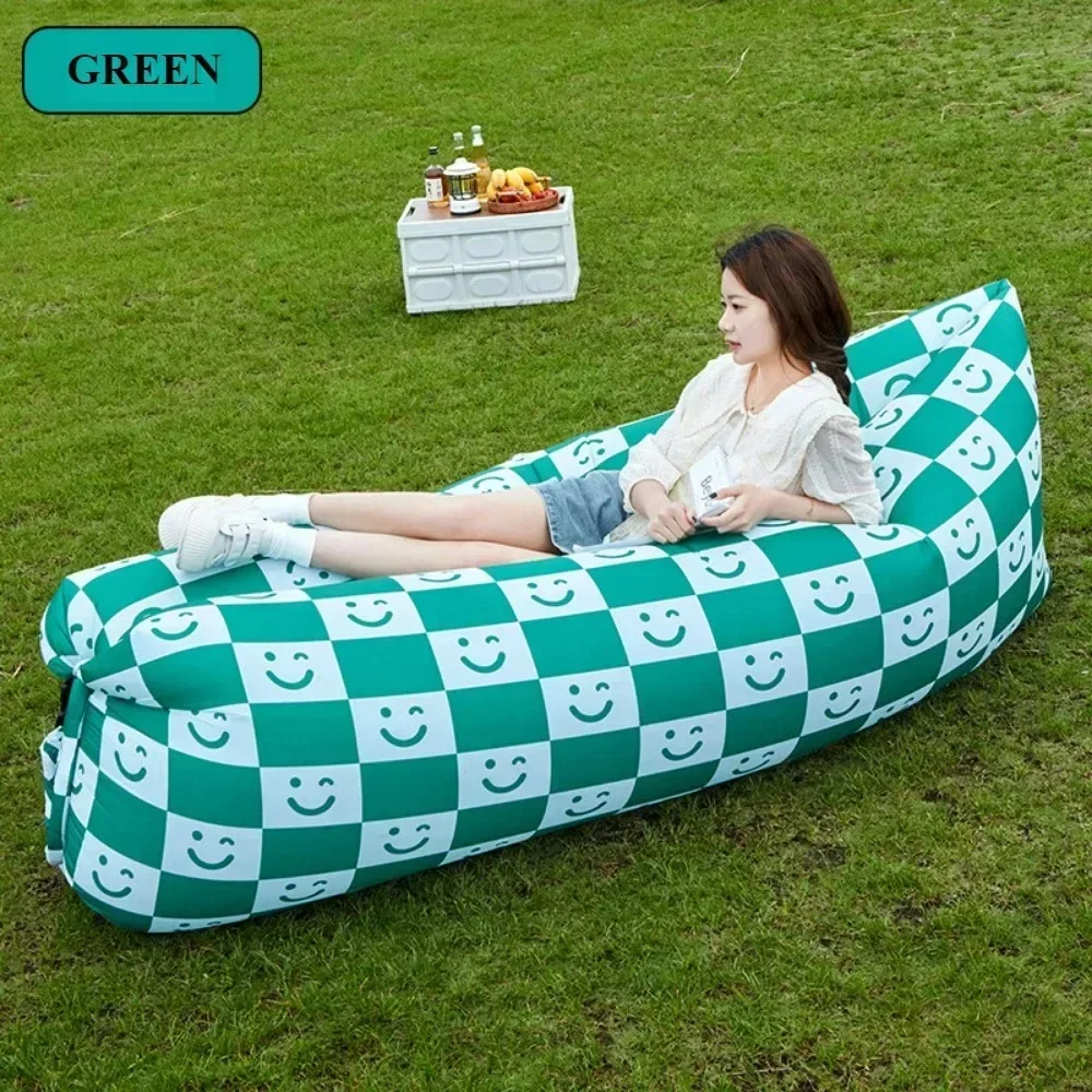 Inflatable Sofa with Pillow Portable Outdoor Picnic Outing Lazy People Inflatable Sofas High Load-bearing Sofa Inchable Camping
