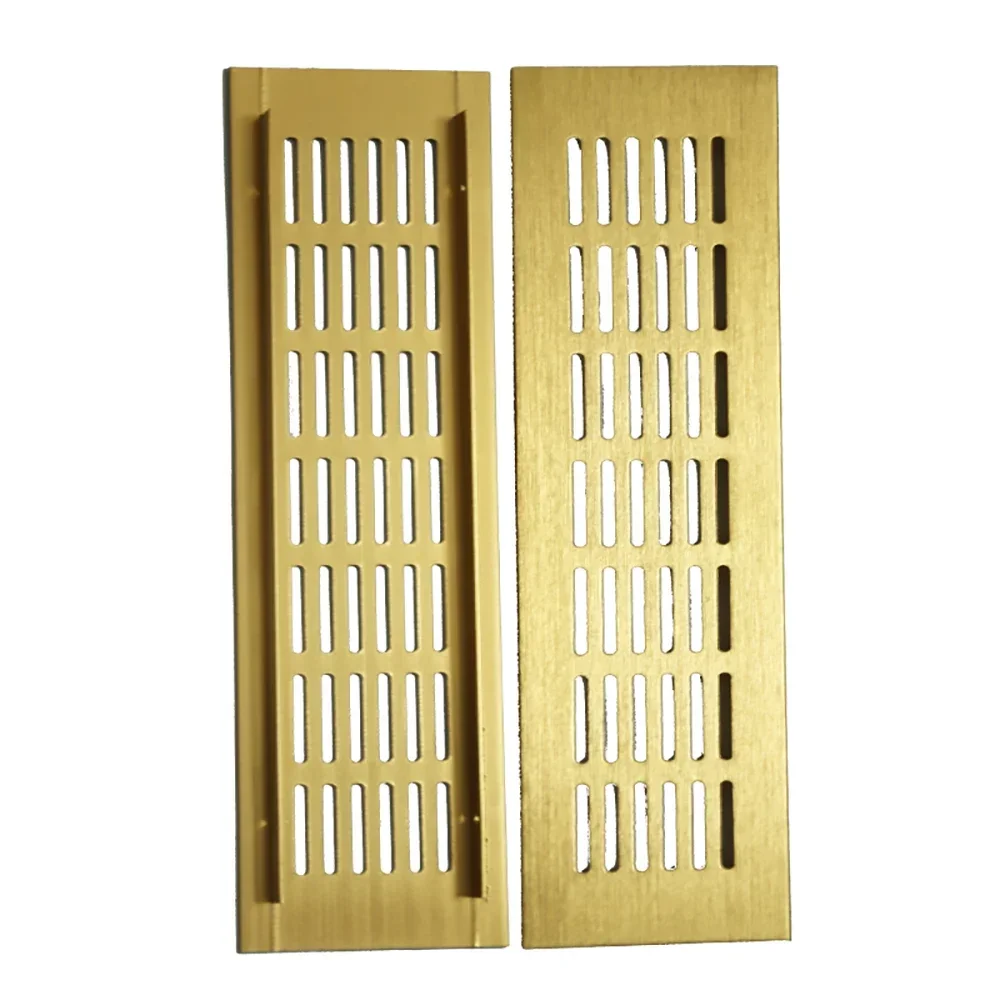 1Pcs Aluminum Alloy Brushed Gold Air Mesh Rectangular Wardrobe Cabinet Closet Air Ventilation Vents