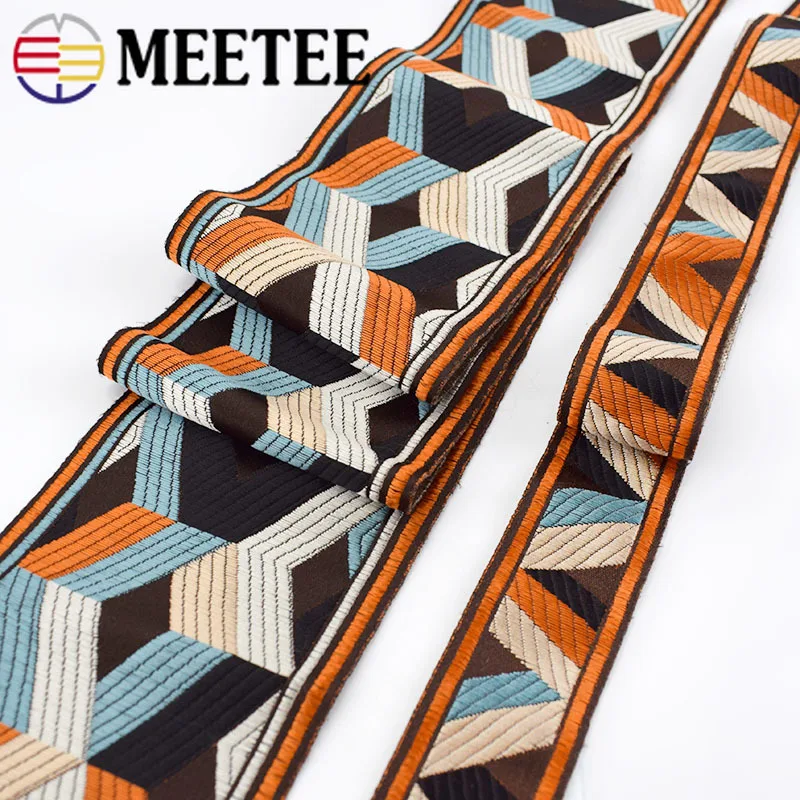 2Meters 9/3.5cm Polyester Cotton Embroidered Webbing for Bag Straps Women Collar Lace Ribbons Trims Curtain Garment Accessories