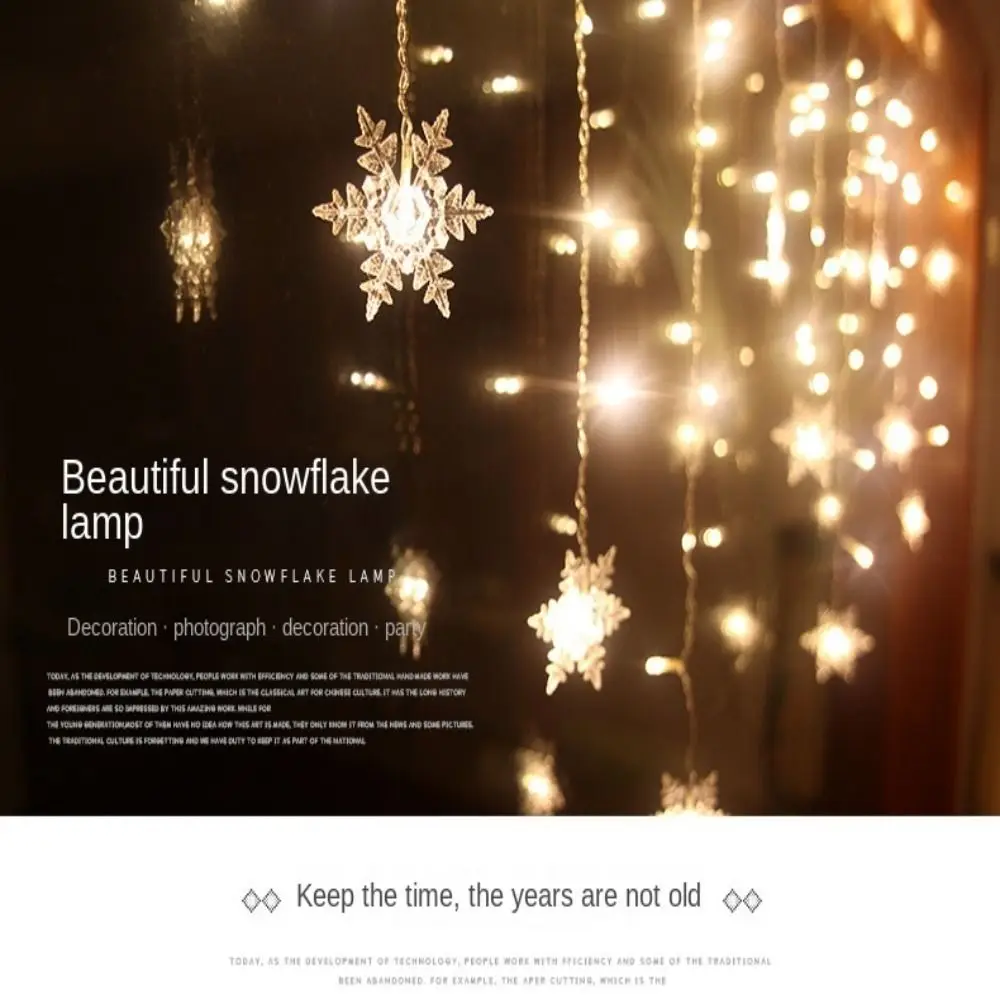 

3.5M Party Decoration Fairy Garland For Home Led Snowflake Christmas Light String Lights Curtain Icicle