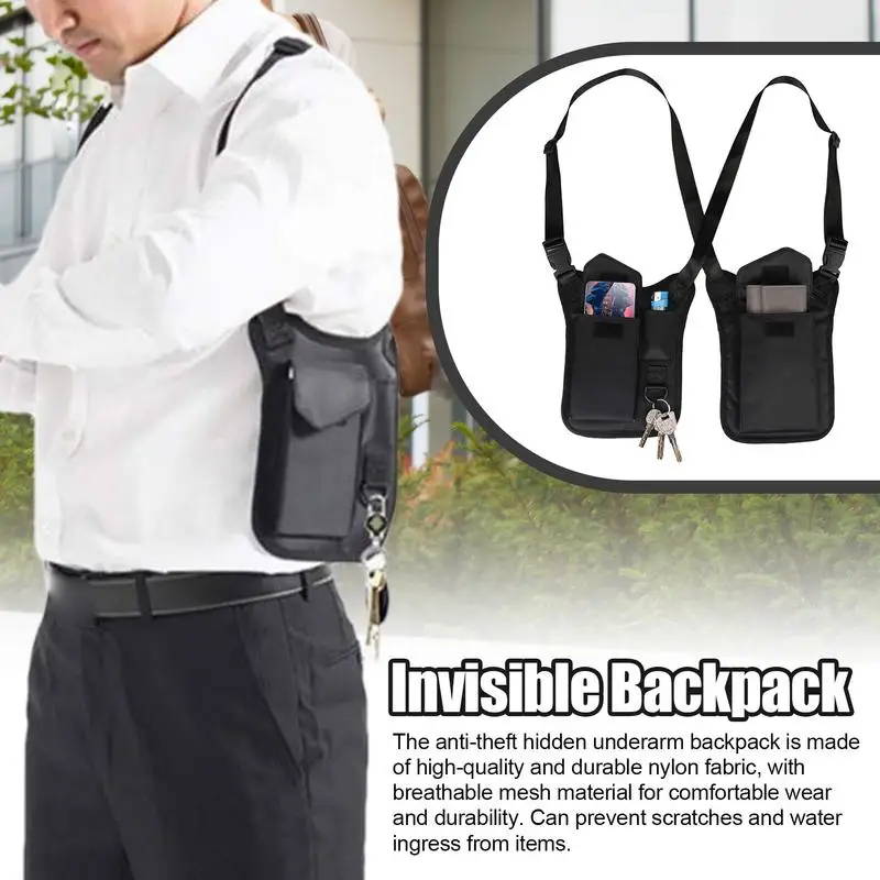 Anti-Thief Underarm Shoulder Bag, Concealed Pack Pocket, Multi-Purpose Men/Women Safety Double Storage Armpit Holster