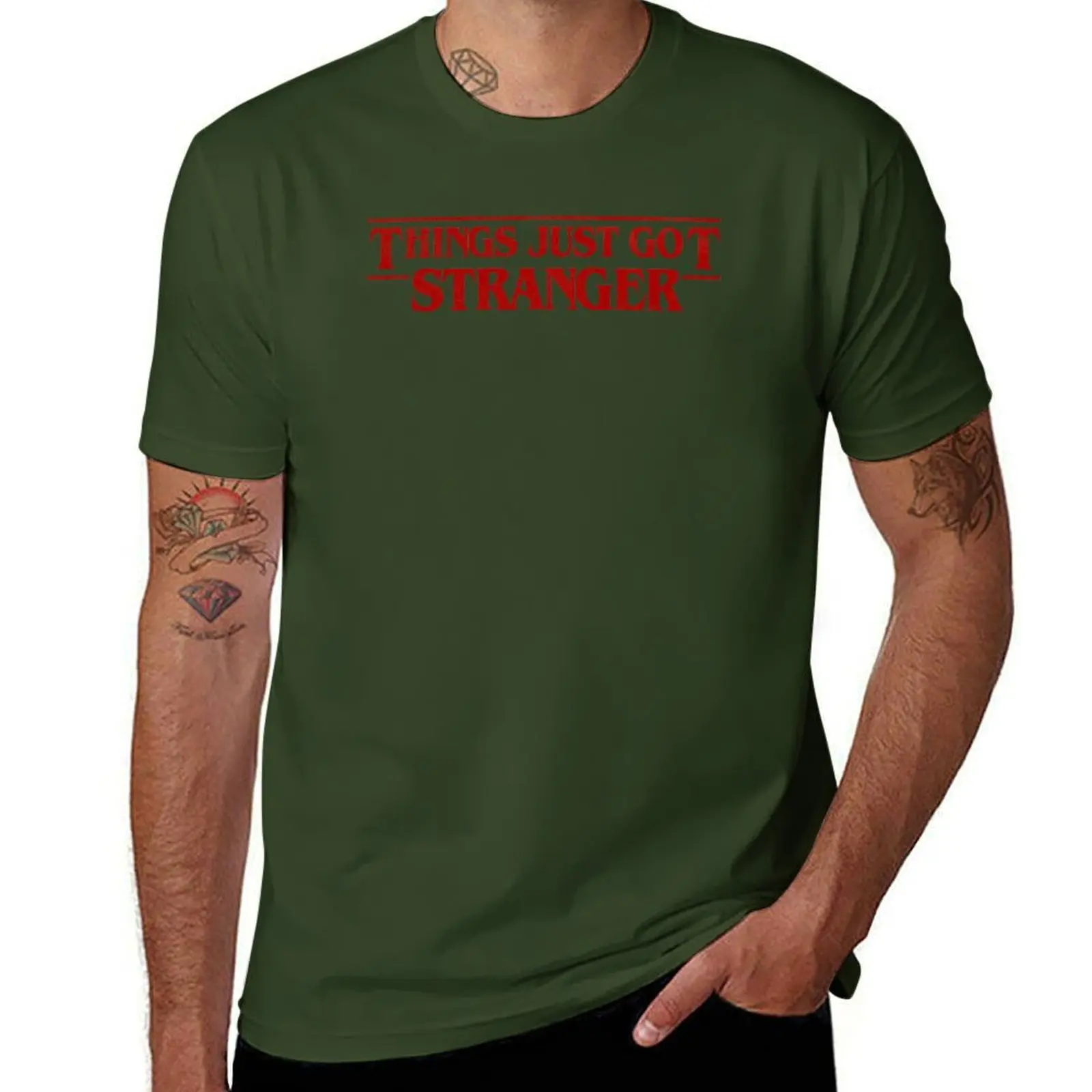 thumbnail image 1 of Things Just Got Stranger T-Shirt customs design your own oversizeds men workout shirt, 1 of 5