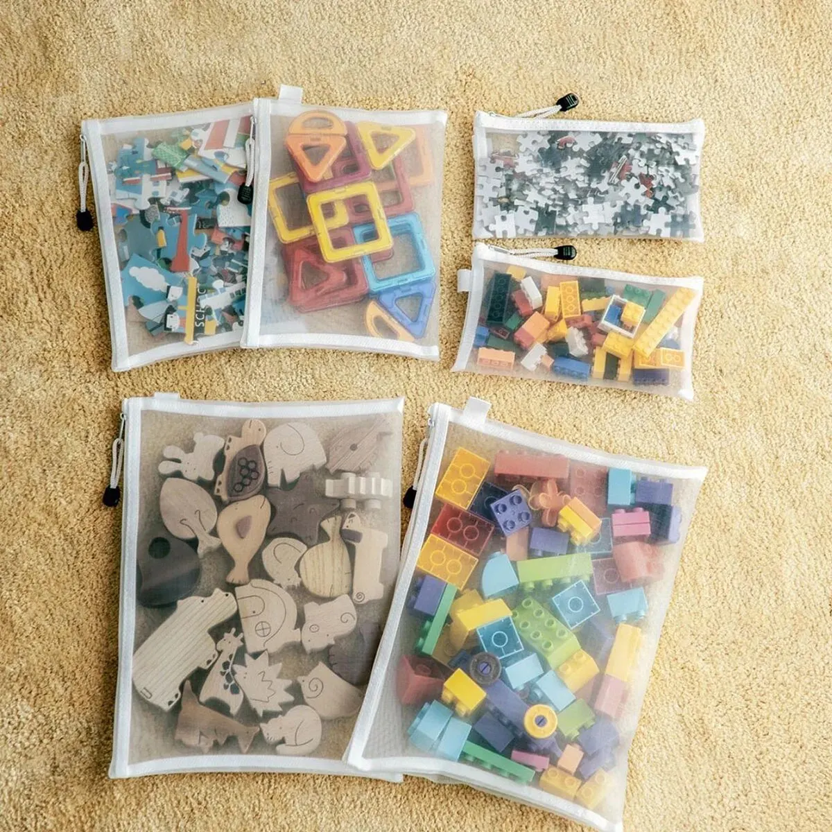 메시 지퍼 파우치, 학생 방수 지퍼 파일 가방, 메이크업 가방, 학교 사무용품, 기타 보관 정리함, A4A5A6, 3 개