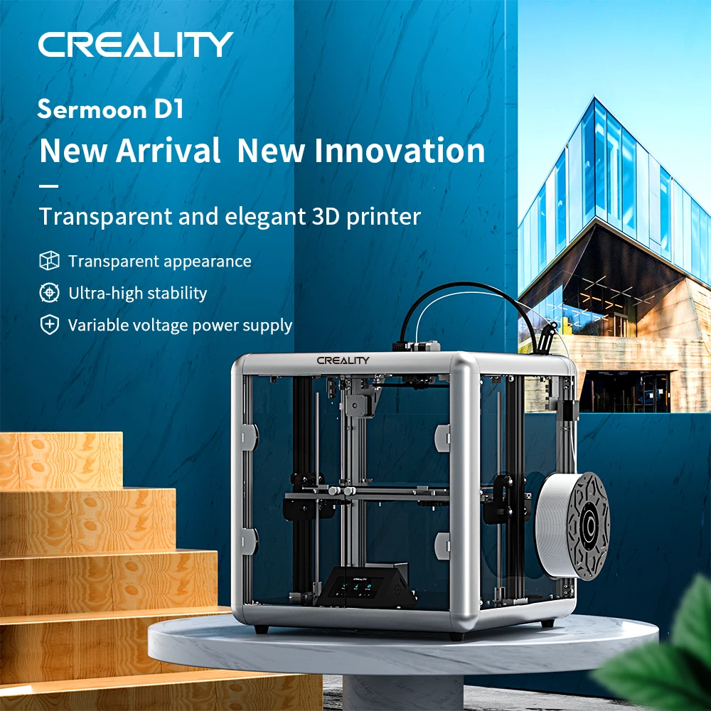 CREALITY 3D Sermoon D1 Enclosed 3D Printer Machine Printing With Silent  Mainboard 4.3 Inch Color Touch screen