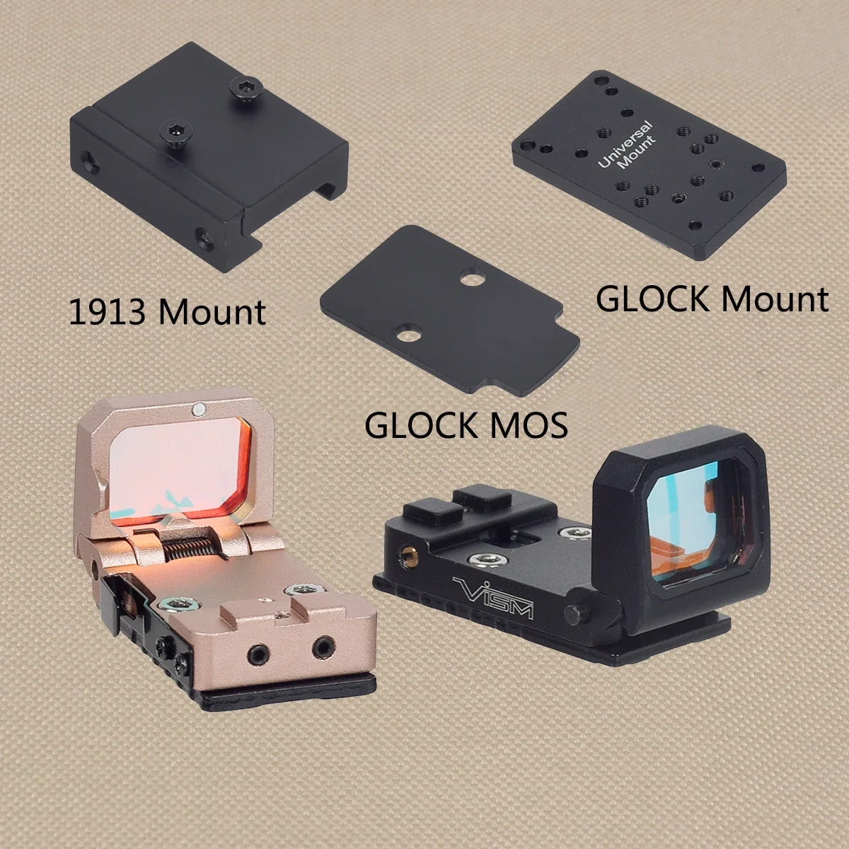 Red Dot Sight Tactical Trijicon RMR VISM Flip Up 1913 Mount for Glock 17 Airsoft Riflescope