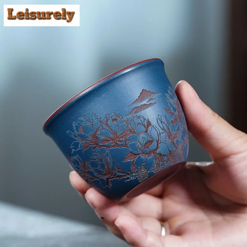 180ml Yixing Zisha Bird Fun Teacup Retro Tea Bowl Cute Cup Tea-tasting Smelling Cup Jianzhan Master Cups Teaset Supplies Craft