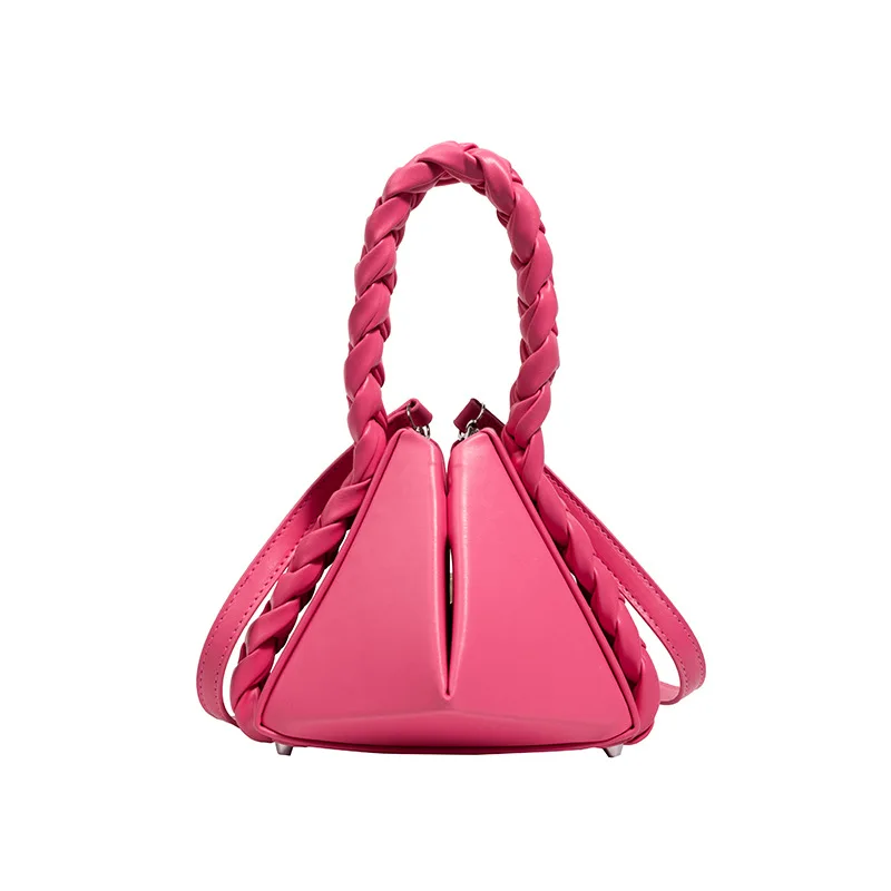 Creative Twist Handle Geometric Fashion Unique Women's Bag New Trendy Color Block Shoulder Crossbody