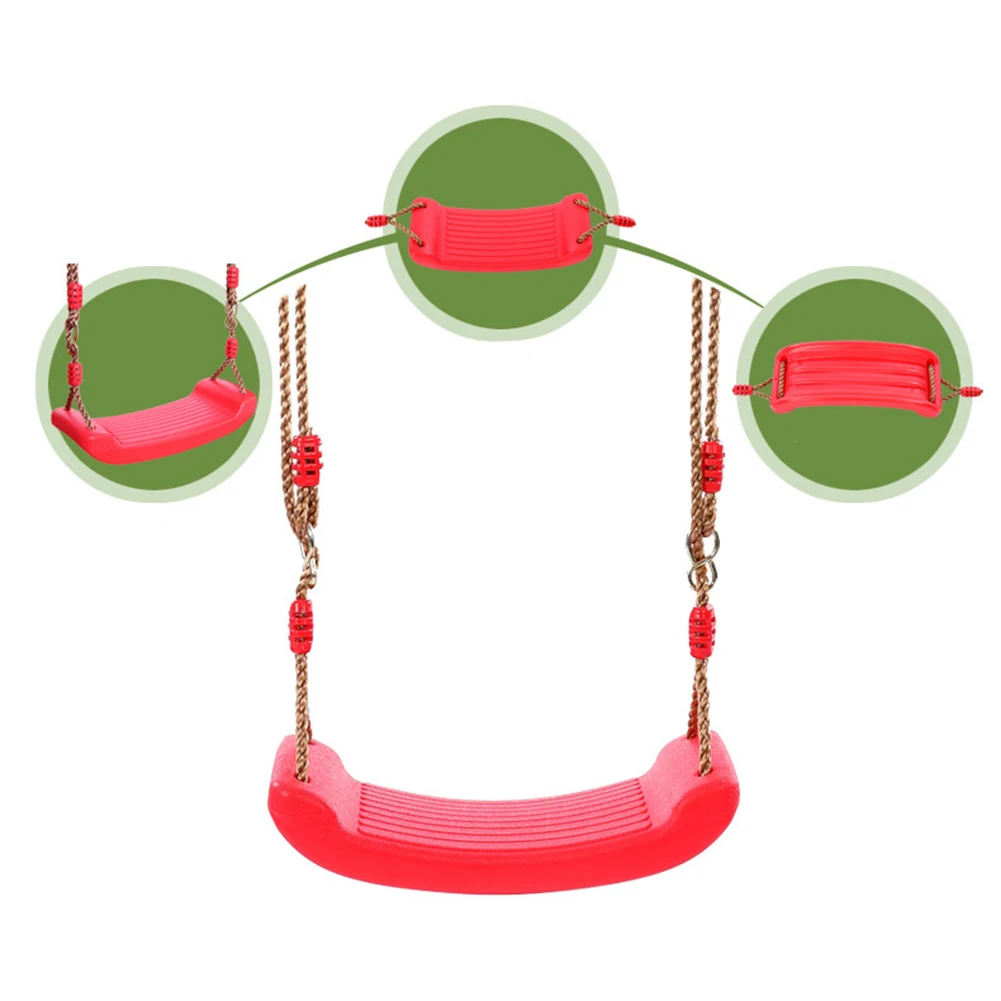 Hanging Seat Toys Height Adjustable Ropes Indoor Outdoor Toys Board Swing Chair Rainbow Curved Board Outdoor Garden Tree Swing 5
