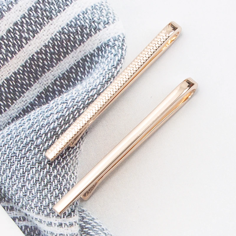 Tie Clips for Men Fashion Luxury Metal Gold Colour Tone Simple Bar Clasp Necktie Accessories Clasp Tie Pin for Mens Collar Clip