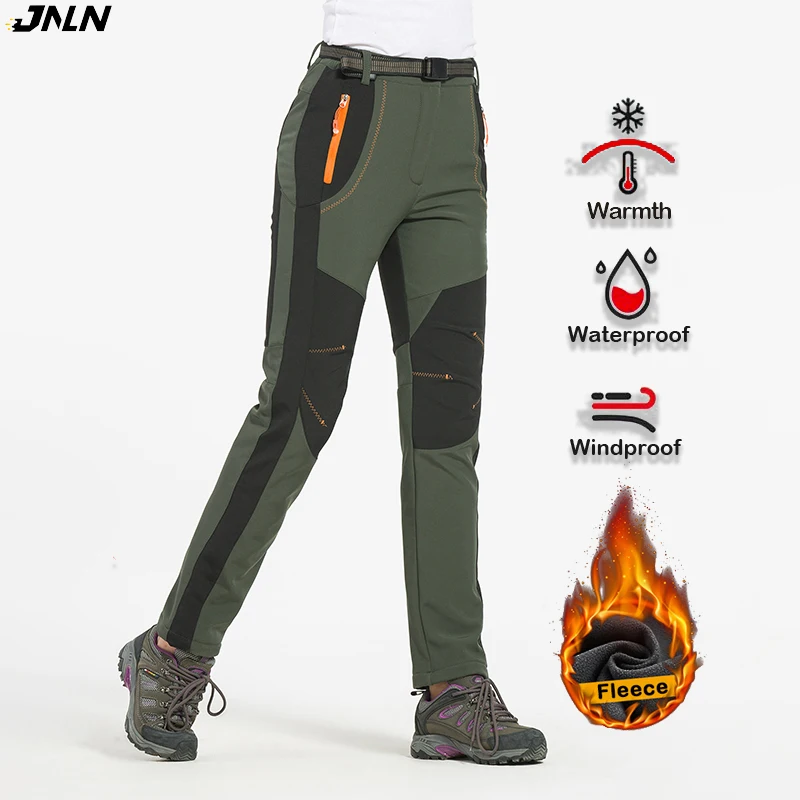 Women’s Winter Fleece Waterproof Hiking Pants – Windproof Soft Shell Trousers 1