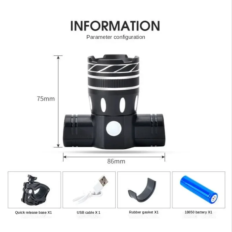 NEW T6 LED Bicycle Front Light USB Rechargeable Lantern 2400mAh for Zoom Bike Headlight Cycling Flashlight MTB Bike Accessories