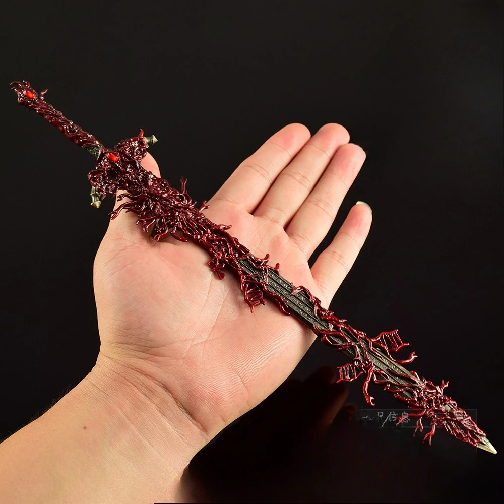 Blasphemous Blade All-Metal Sword Desk Ornament - Decorative Gaming Collectible Gift