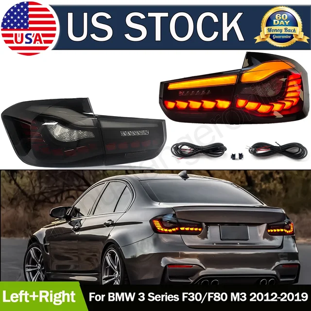 For BMW 3 Series F30 F35 F80 Car LED Taillight Tail Light Rear Running Lamp + Brake + Reverse + Dynamic Turn Signal 2013-2018