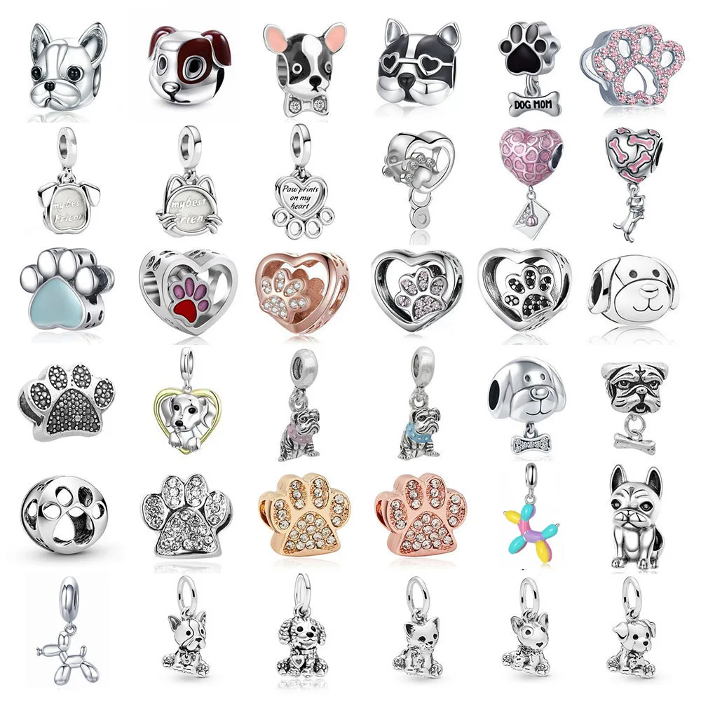 2021 New Silver Color Firecracker Bull Ox Dog Beads Charm Fit Pandora Bracelets & Necklaces for Women DIY Jewelry Gift Making beadwork