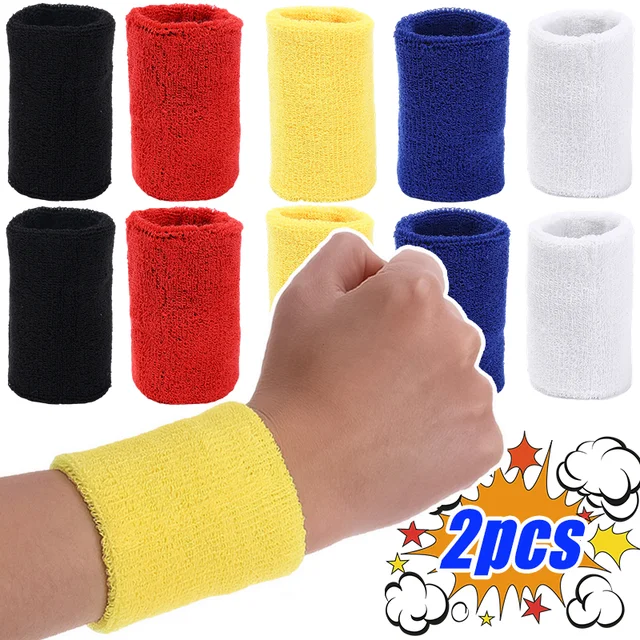 2/1pcs Ports Sweat Wristband Wrist Support Hand Brace Wraps Guards for Gym Volleyball Basketball Tennis New Running Sweatband 2