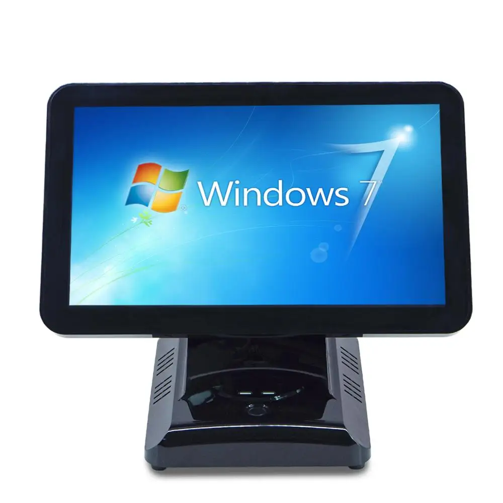 Gmaii computer desktop computer win 10 dual lcd screen cash register with 58mm receipt prin
