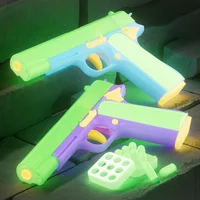 Luminous 1911 Continuous Shell Throwing Model Simulation Kids Toy Guns Empty Magazine Hangs Up Decompression Boys Plastic Pistol 1