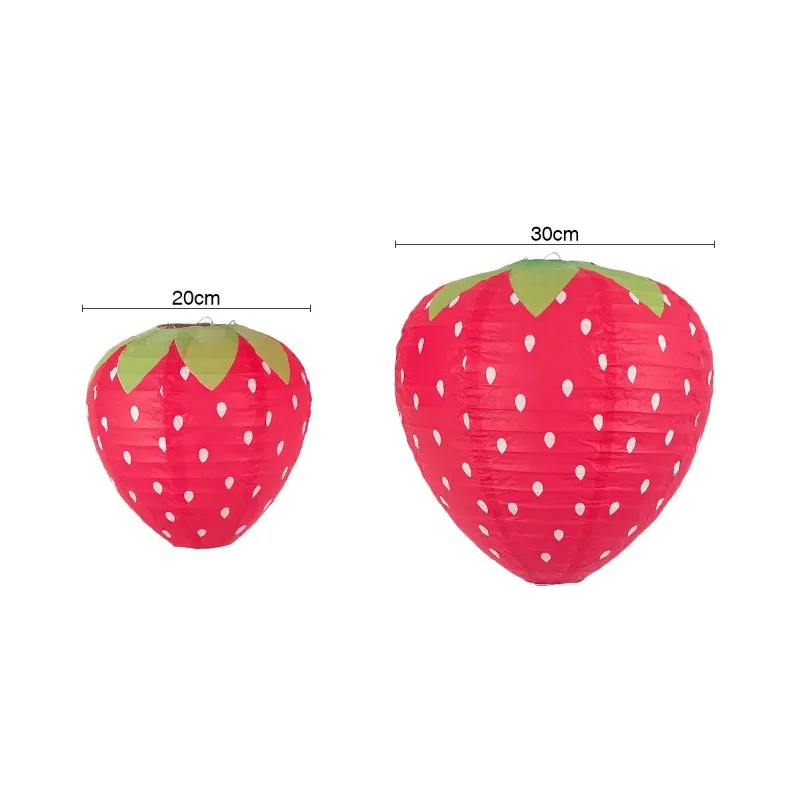 Description Picture 5 of item3D Pink Strawberry Lantern Shaped DIY Handheld Paper Lantern Kids Party Decoration Happy Sweet Birthday Parti Decor Lantern
