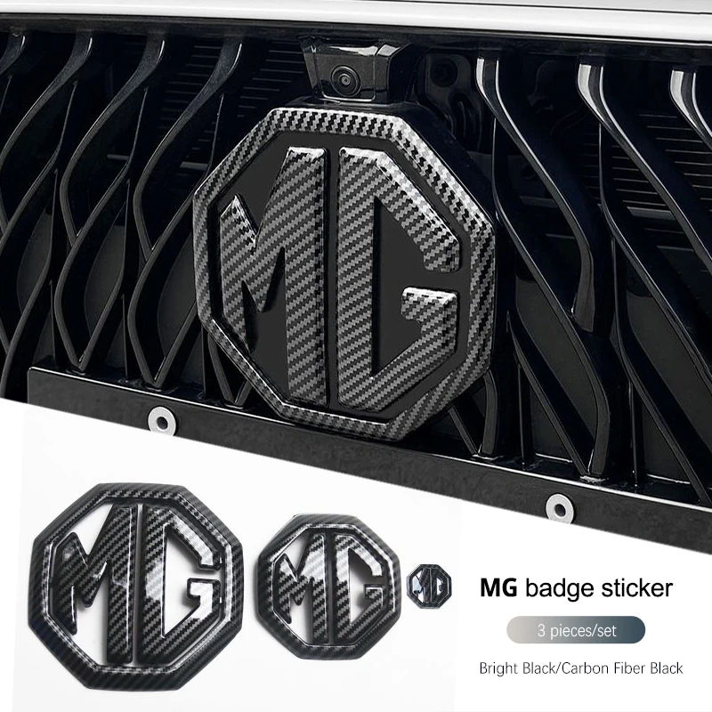 MG ZS MG5 MG6 MG7 MG HS MG5 스콜피오 MG6 PRO ES5 MG4 용 자동차 앞+뒤+스티어링 휠 배지 자동차 엠블럼 3종 세트