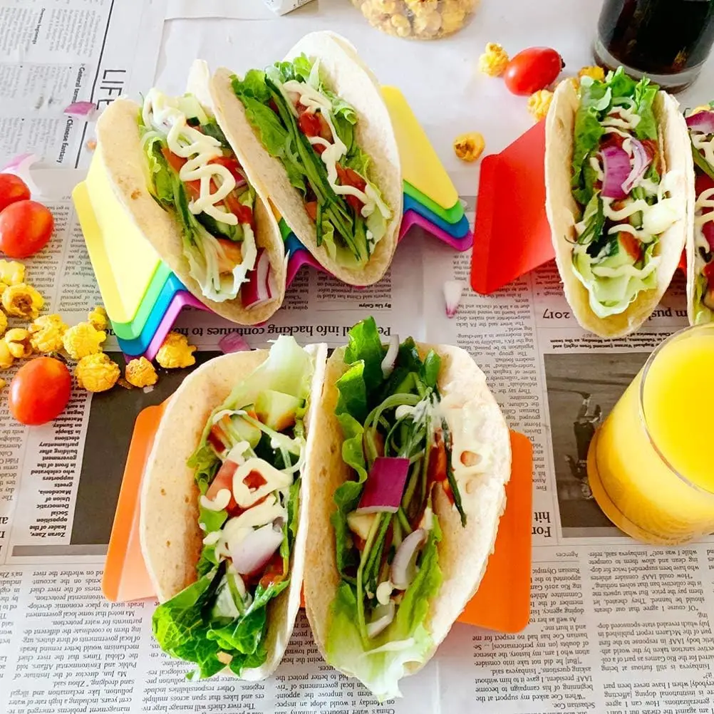 1-30PCS Taco Holder Mexican Pancake Rack Multicoloured Wavy Taco Holder Tortilla Tray Food Tray Rack Kitchen Baking Tools