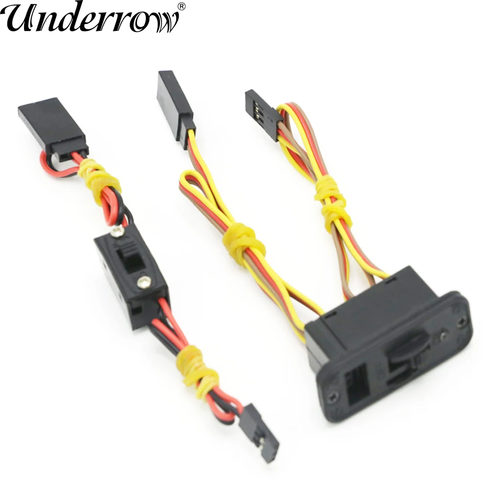 

RC Switch Connectors Heavy Duty RC Switch with LED Display JR RC On Off Connectors Accessory for Receiver Accessories