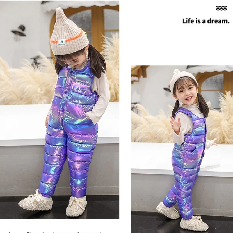 Baby Warm Strap Hose Mädchen Jungen Winter Overalls Daunen-Baumwolle Overall Kinder Schutz Kalten Schneeanzug Strampler Kleidung 1-5 Jahre – Detail 32