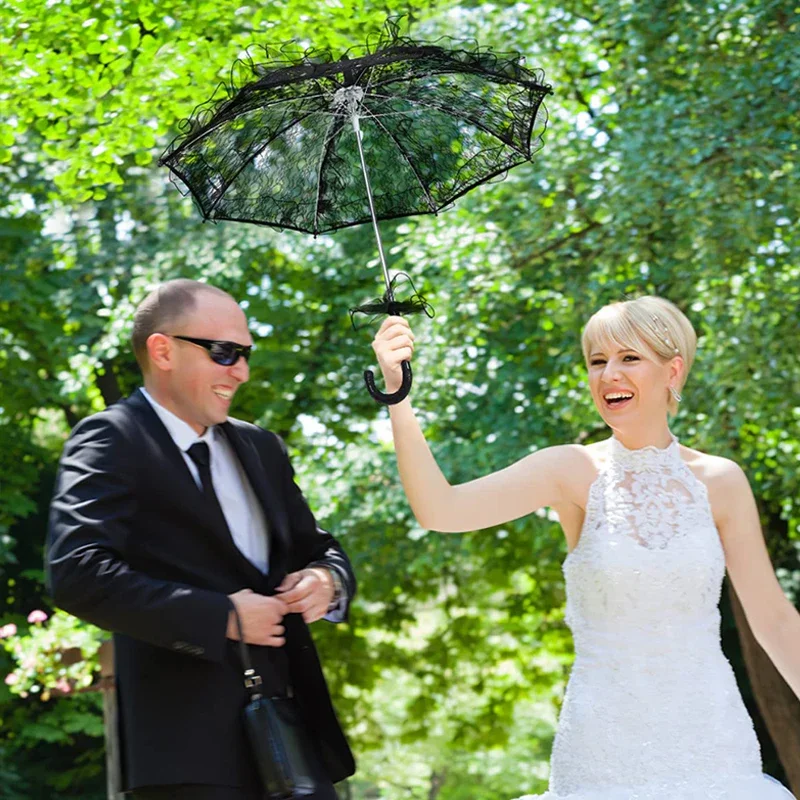 1pc Wedding Lace Parasol Umbrella Cosplay Lace Parasol Umbrella Wedding Bridal Tea Party Decoration Photo Prop