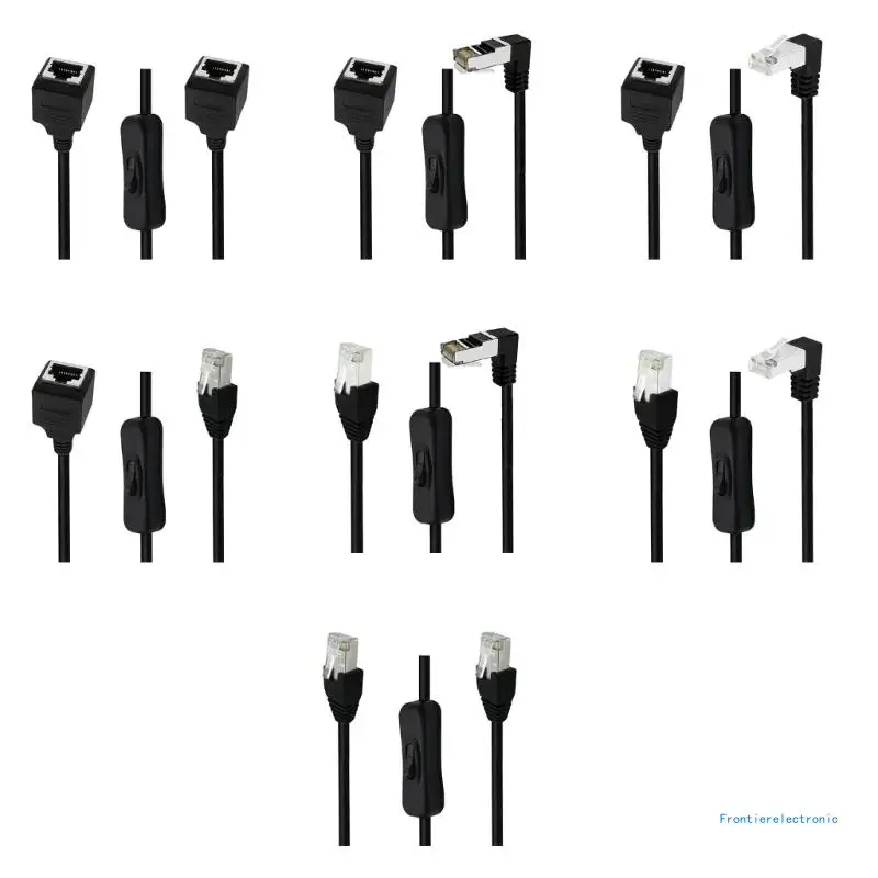 

RJ45Extension Cable CAT6e Ethernets Male to Female Connector Networks Extension Cable with On Off Switchs for DropShipping