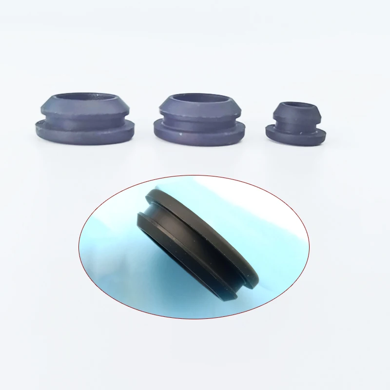 QUARKZMAN 15 stuks siliconen stop, ronde rubberen stoppen voor gatdiameter 10-10,5 mm, waterdichte metalen stop, eindkappen voor meubels, zwart