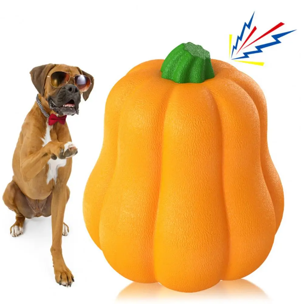 

Pet Toy for Dogs Durable Pumpkin Ball Toy for Dogs Teeth Grinding Chewing Toy Pet Supplies for Biting Outdoor Play Pet Squeaky