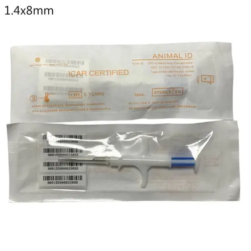 1 팩 애완 동물 ID 칩 임플란트 키트 2.1x12mm 동물 마이크로 칩 ISO11784/785 FDX-B 칩 2