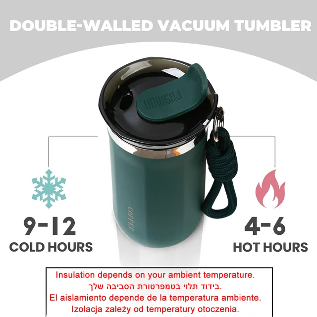 Tasse thermique bouteille Thermos pour café gobelet tasse bouteille d'eau en acier inoxydable isolé flacon sous vide étanche voyage Drinkware 5