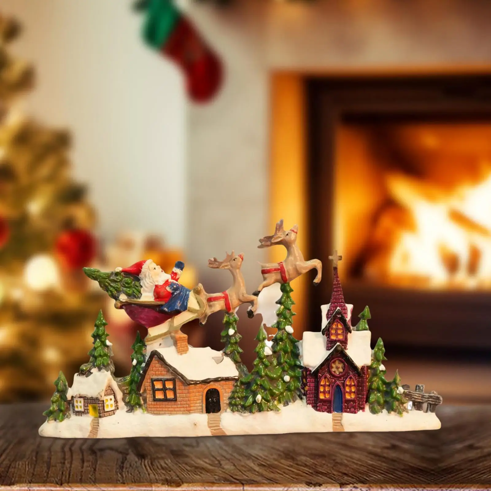 Christmas Village House Figurine Collection Xmas Decor Christmas Tabletop Decoration for Desk Bedroom Holiday Cabinet Party Christmas Village House Figurine Collection Xmas Decor Christmas Tabletop Decoration for Desk Bedroom Holiday Cabinet Party