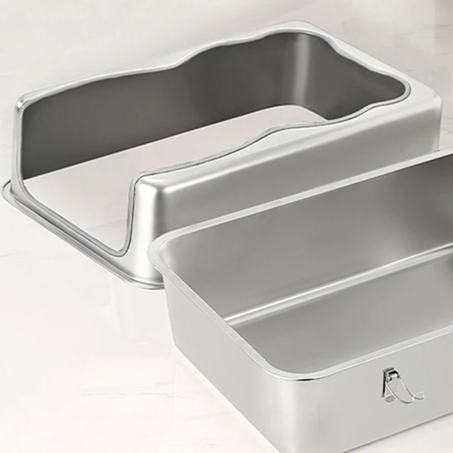 Extra Large Cat Litter Box with Lid Top Entry Litter Pan High Sided Top Exit Metal Cat Pan Anti-Urine Leakage for Big Cats Kitty 6