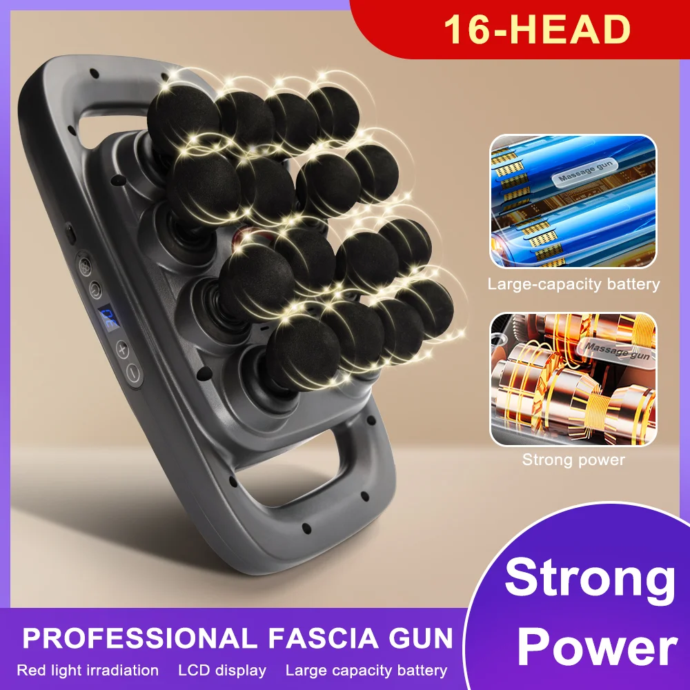 22 Heads Fascia Gun Electric Masajeador Vibrating Muscle Massagers Body Neck Massage Relaxation Treatment Fascia Massage Gun
