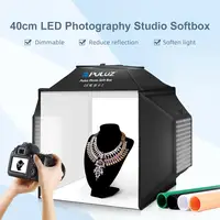 PULUZ 40cm Folding 72W 5500K Studio Shooting Tent Soft Box Photography Lighting Kit with 4 Colors Backdrops LED Photo Softbox - Image 2